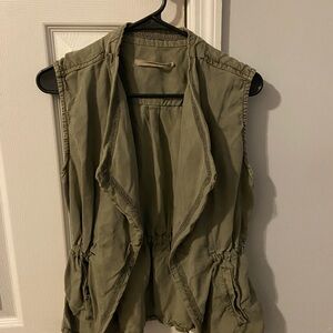 Olive Green Sleeveless Vest